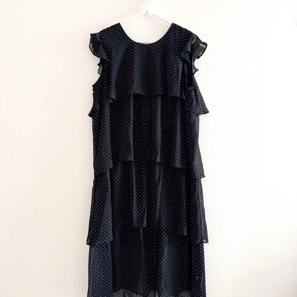NWT Who What Wear Polka Dot Tiered Dress - Picture 3 of 7